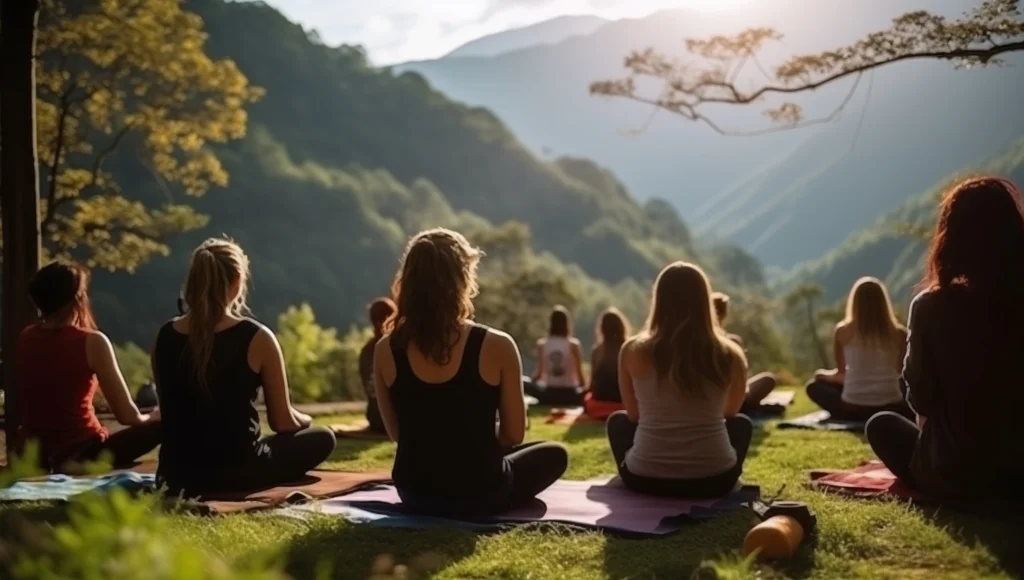 Women doing yoga