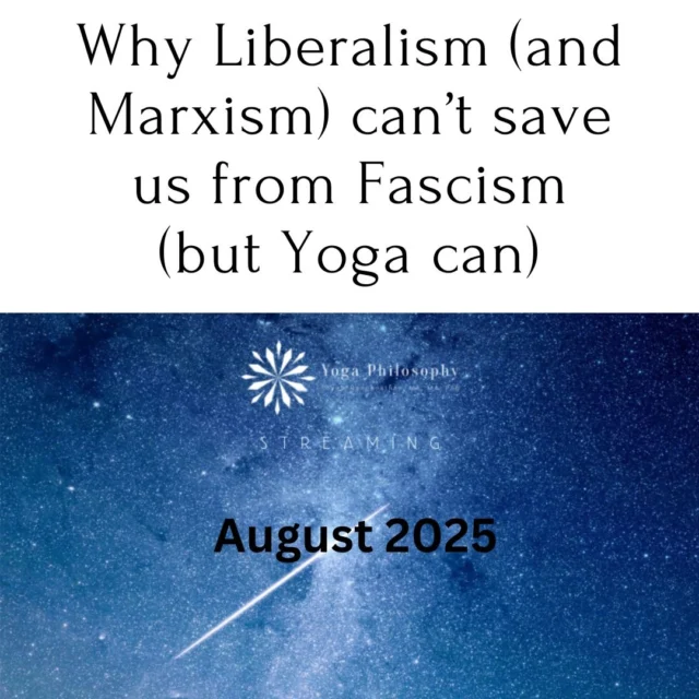In this Yoga Philosophy Streaming, I explore a diagnosis of our contemporary quagmire, drawing on research from my upcoming book, Moral Philosophy and De-Colonialism. If you are stunned at why the Democrats in the U.S. are doing little to halt the country’s descent into an oppressive order, the reason lies in Liberalism (and Marxism) being cut from the same cloth as right-wing political arrangements. Yoga, by contrast, rejects the very starting point of these frameworks and thus offers a viable alternative.

~ ~ ~

To find out more, sign up for Yoga Philosophy Streaming! This is Dr. Shyam’s service for teachers and practitioners who want fresh insights every month to inform their practice (only $4.99 a month, or $49.99 a year). You can find it at yogaphilosophy.com/courses
 under “Self Help.”

The Yoga Philosophy Institute (YACEP, CYA-RYSGOLD) was founded by Dr. Shyam Ranganathan—professional moral philosopher, translation expert, translator of the Yoga Sūtra (Penguin, 2008), scholar of South Asia, and yogi.

Sign up for the list: yogaphilosophy.com/bio

Undertake the 100-hour, Level 1 Certification: yogaphilosophy.com/courses
 (link in bio).