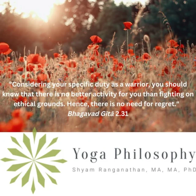 Yogaland involves the deliberate confusion, mixing up, and dilution of Yoga. Some of these views that Yoga is confused with are Virtue Ethical Passivisms (VEP), or versions of Consequentialism that seek to minimize suffering. VEPs are concerned about their purity and against action in general and this applies to war. Consequentialists would prefer that we find ways of avoiding direct conflict so as to minimize suffering. The Mahābhārata, of which the  Bhagavad Gītā is a small part, explores all of these options to their logical conclusion and notes that at some points, as individuals, we either have to give up on ourselves as people responsible for our own destiny, or we we have to take a stand and fight as part of our own practice of Yoga. Yoga in this epic and the Bhagavad Gītā (that it calls "Bhakti Yoga"), is what we also find in  Patañjali's Yoga Sūtras, consists in devotion to  Īśvara (Sovereignty), and the practice of the essential traits of Īśvara of unconservatism (tapas) and self-governance (svādhyāya). Fighting is an essential practice, according to Yoga, when we are met with opposition to our own autonomy (kaivalya). What makes one side right and another wrong?  I explore the Yoga answer to this question in my peer-reviewed article: "Just War and the Indian Tradition: Arguments from the Battlefield." To read it,  type "battle" in the comments below. I'll send a link to you in your DM. 

Yoga Philosophy Institute (YACEP, CYA- RYSGOLD, MA, MA, PhD) is by Dr. Shyam Ranganathan: yogaphilosophy.com/bio 

#alleightlimbs #beyondasana #igyoga #ishvarapranidhana #neverstoplearning #onlinelearning #onlineyoga #Patanjali #philosophy #sanskrit #sanskritforyogis #Svādhyāya #tapas #yoga #yogacourse #yogaalliance #yogahistory #yogaoffthemat #yogaonline #yogaphilosophy #yogapractice #yogaresearch #yogastudies #yogasutra #yogateachers #yogateachertraining #yogis #ahimsa